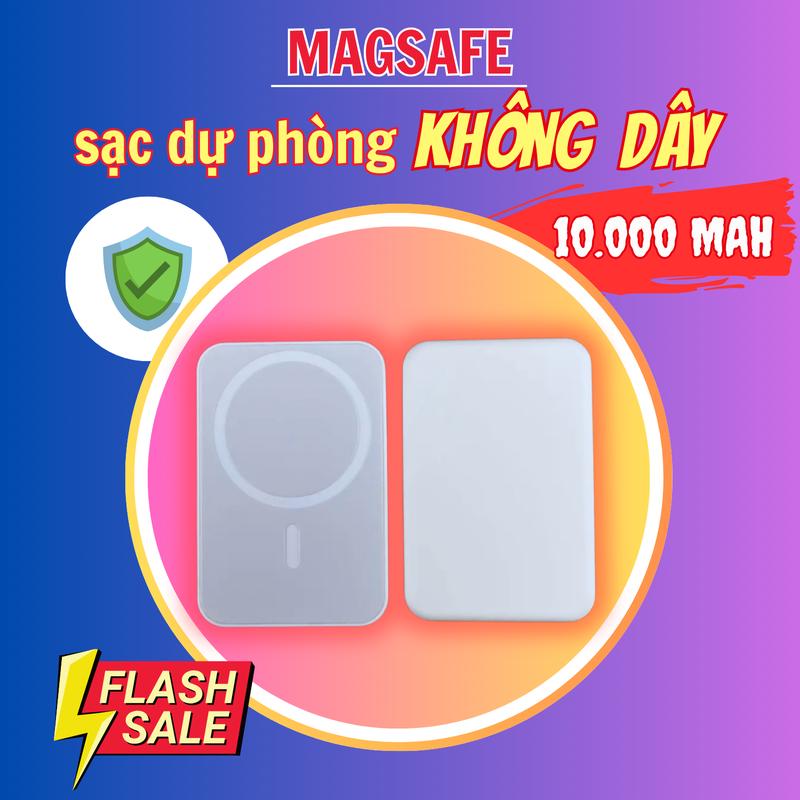 Pin dự phòng không dây Magsafe pin 10.000mAh ( Lỗi 1 đổi 1 ) tương thích với các dòng điện thoại Iphone & Android hút từ tính, sạc nhanh 20W, dung lượng lớn, phụ kiện điện thoại power đèn báo pin