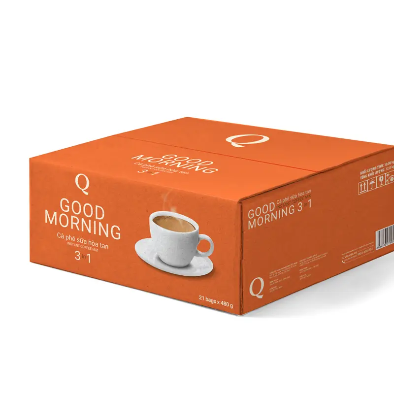 Một thùng cà phê sữa ống hòa tan 3 in 1 Good morning - 21 bịch x 24 gói ống Coffee cafe, hương vị thơm ngon và thích hợp cho những ai thích uống ngọt càphê sữa có Đường được nhiều người tin dùng và lựa chọn 3