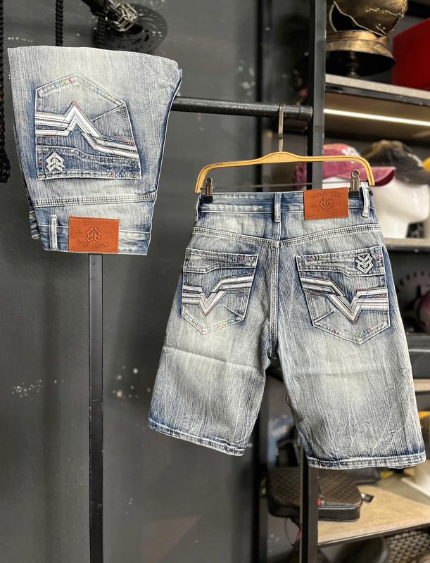 [2 Mẫu Quần Short Denim Không Co Giãn JD764] Màu Xanh Was Dơ Thêu Chữ T Túi Rách Kiểu & Màu Xanh Đậm Was Vải Gân & Màu Xanh Bạc Túi Đắp Da QS2060-QS2061 2