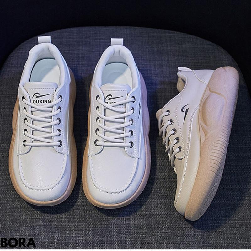 Sepatu Wanita Moderen Cantik Sneakers Viral Comfy Ootd Fashion Bahan Pu  Bora 1