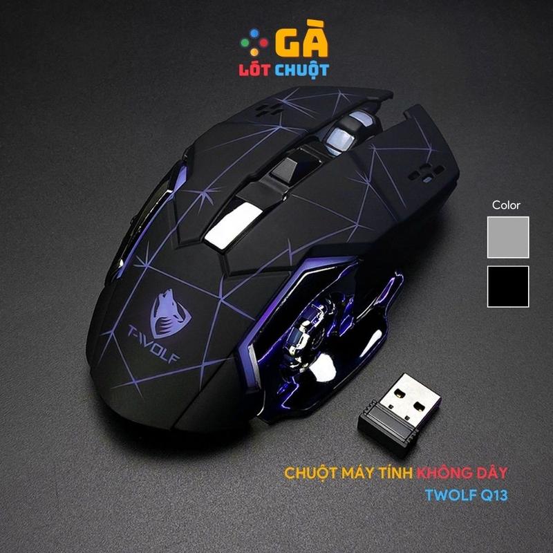 Chuột không dây gaming T-WOLF Q13 Wireless có Pin sạc Led RBG chuyển màu - GÀ LÓT CHUỘT