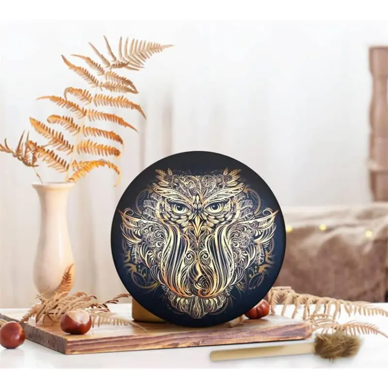 Hand Drum with Drum Stick, Sound Healer Shaman Drum for Spiritual Music, Reflection Meditation, Musical Instrument for Home & School 0