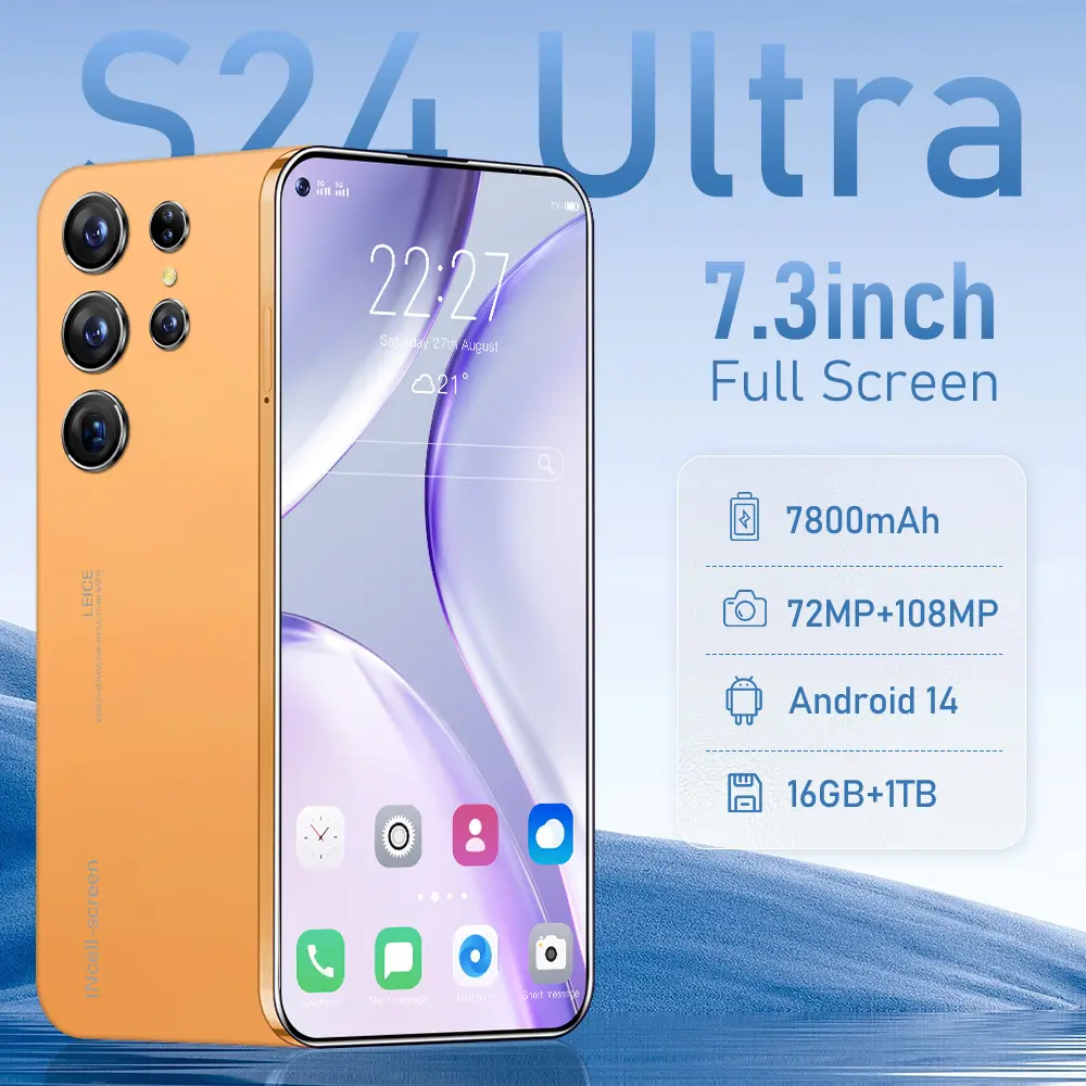 New 24-Year Mobile Phone S24 Ultra Real 4g7.3-Inch All-in-One Large Screen 8 Million-Element Android 8.1 2+16 Cellphone Smartphone galaxyzflip6 samsungs24ultra kettle galaxys24ultra