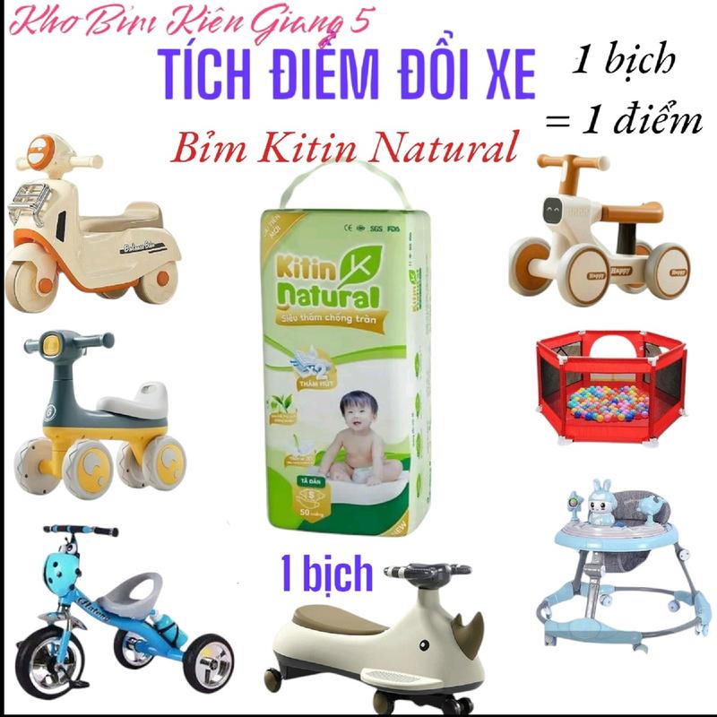 (TÍCH ĐIỂM ĐỔI XE) 1 bịch Tã Bỉm KITIN NATURAL đủ size cho bé Voi