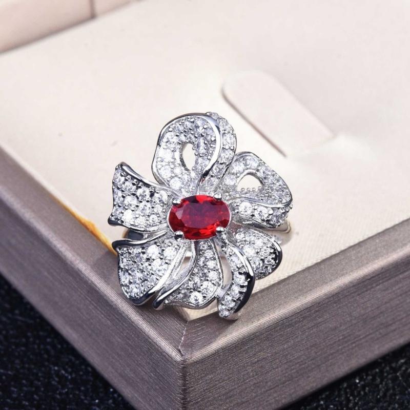Product Introduction of Kuroze Natural Ruby Ring Female Luxury 25