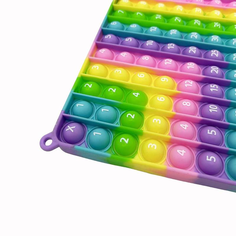 Multiplication Addition Push Its Pop Bubble Sensory Fidget Toy, 1 Count Right Angle Rainbow Educational Teaching Toy, Times Table Math Learning Toy 4