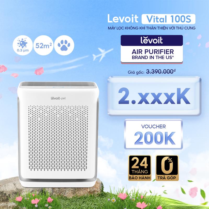 Máy Lọc Không Khí Cho Thú Cưng Levoit Vital 100S 52m2 | Cảm Biến Làm Sạch Không Khí | Điều Khiển Qua App | Bảo hành 2 năm