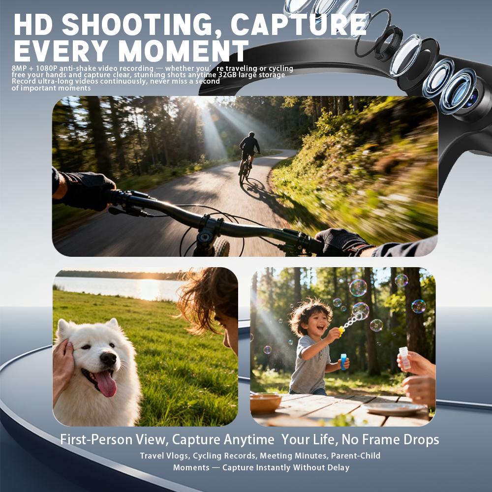 2026 New Smart Glasses With A Camera 300mAh Large Battery Supports Charging While In Use 32GB Large Memory Photochromic Lenses - Image 2