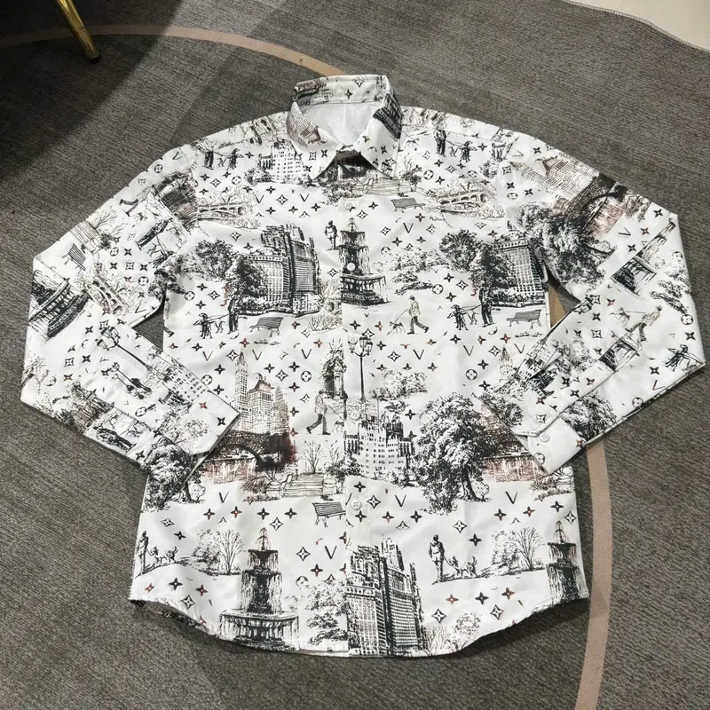 Sơ mi Nam loang màu chất vải vừa phải chuẩn from sang trọng thanh lịch Menswear Shirt cd40 white sang trọng  Áo Có Cổ 1