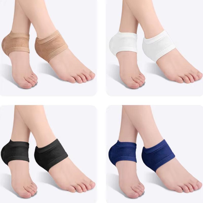 Product Introduction of 2Pairs Silicone Gel Heel Protector Sleeve Pads Heel Cups Support Skin Cushion Half-Yard Socks for Foot Care and Warm 16