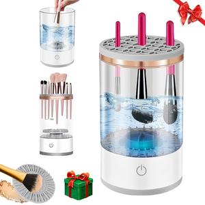 注目 電動メイクブラシクリーナー 3in1自動洗浄機、全サイズ対応メイクブラシ洗浄ツール、女性向けギフトに最適、人気商品