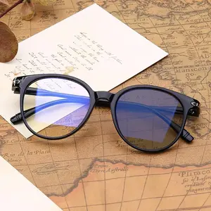 Kacamata Lensa Photocromic Anti Radiasi Frame Oval Transparan Pria Wanita Fashion Eyewear