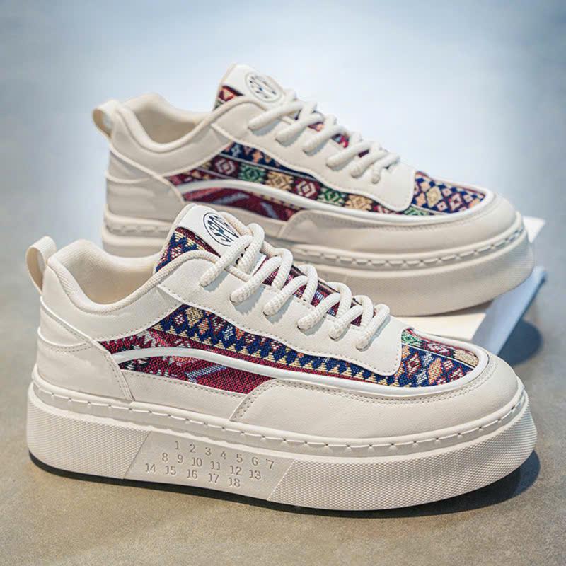 Giầy Nam, Giầy Sneaker Nam Da Phối Thổ Cẩm Cực Đẹp, Cá Tính, Phong Cách Trẻ Trung Năng Động Dễ Phối Đồ (Mã D13) Shoes GiàY Đế Bằng