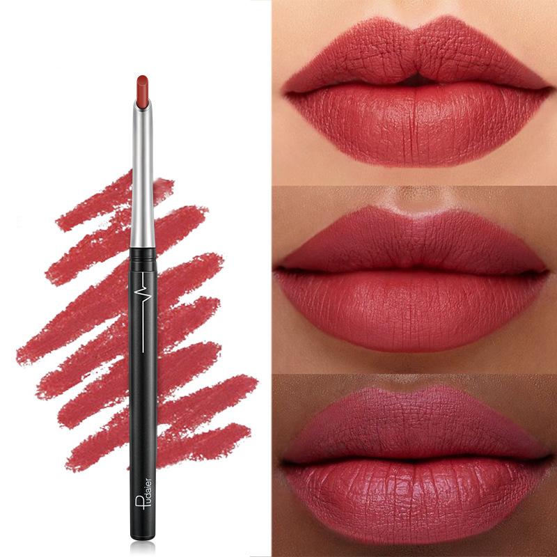 Pudaier Three-Dimensional Matte 17 Colors Lip Liner Automatic Non-Decolorizing Eye Shadow Eyeliner Lipstick Lip Pencil 1
