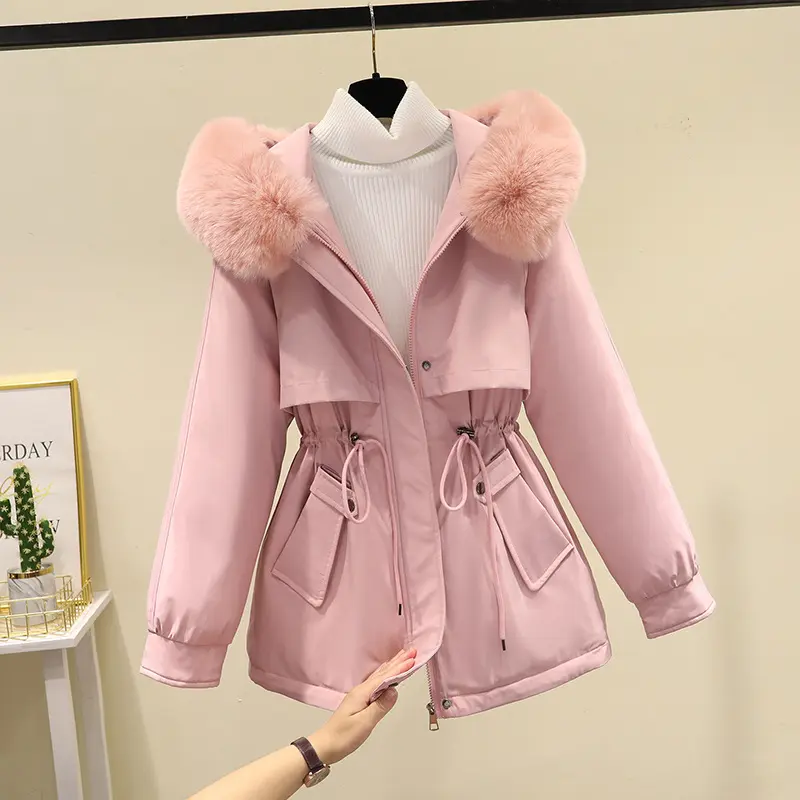 Áo Parka Đệm Nhung, Áo Khoác Dày Dặn, Dành Cho Nữ, Quần Áo Mùa Đông Mới, Phong Cách Hàn Quốc, Áo Khoác Đệm Bông Nhỏ Quần Áo Cotton Lông Cừu, Áo Khoác Cotton Top Jacket Women