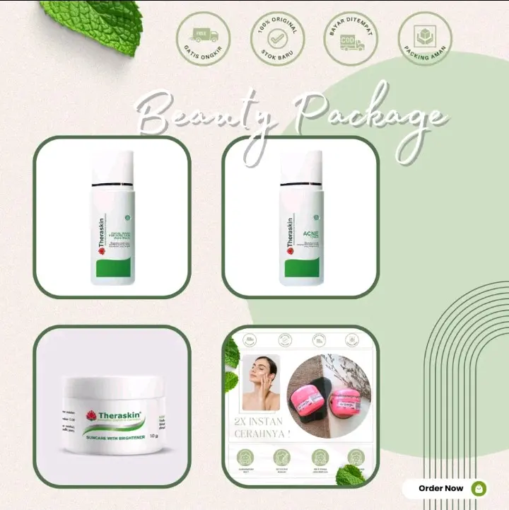 Paket acne glow theraskin ( Khusus Jerawat) Perawatan Wajah