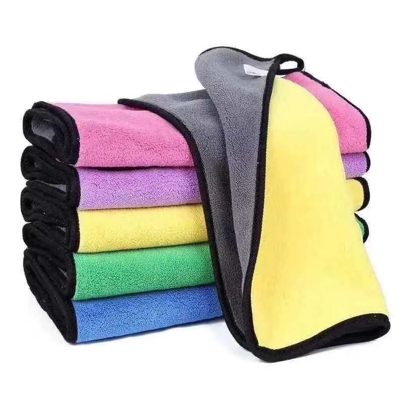 1PC Double-Sided Thick Towel Home Car Coral Fleece Super Absorbent Microfiber Hand towel 30*30CM Cleaning Glass