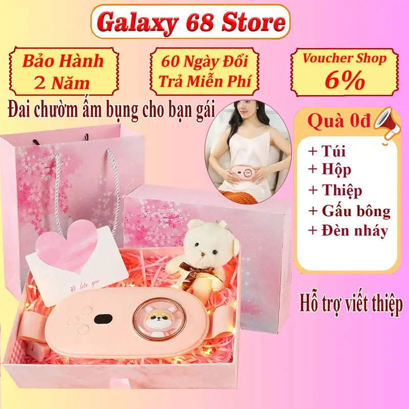 Bảo hành 2 năm lỗi 1 đổi 1 trong 60 ngày đai chườm ấm bụng cho bạn gái tới kì dâu 0