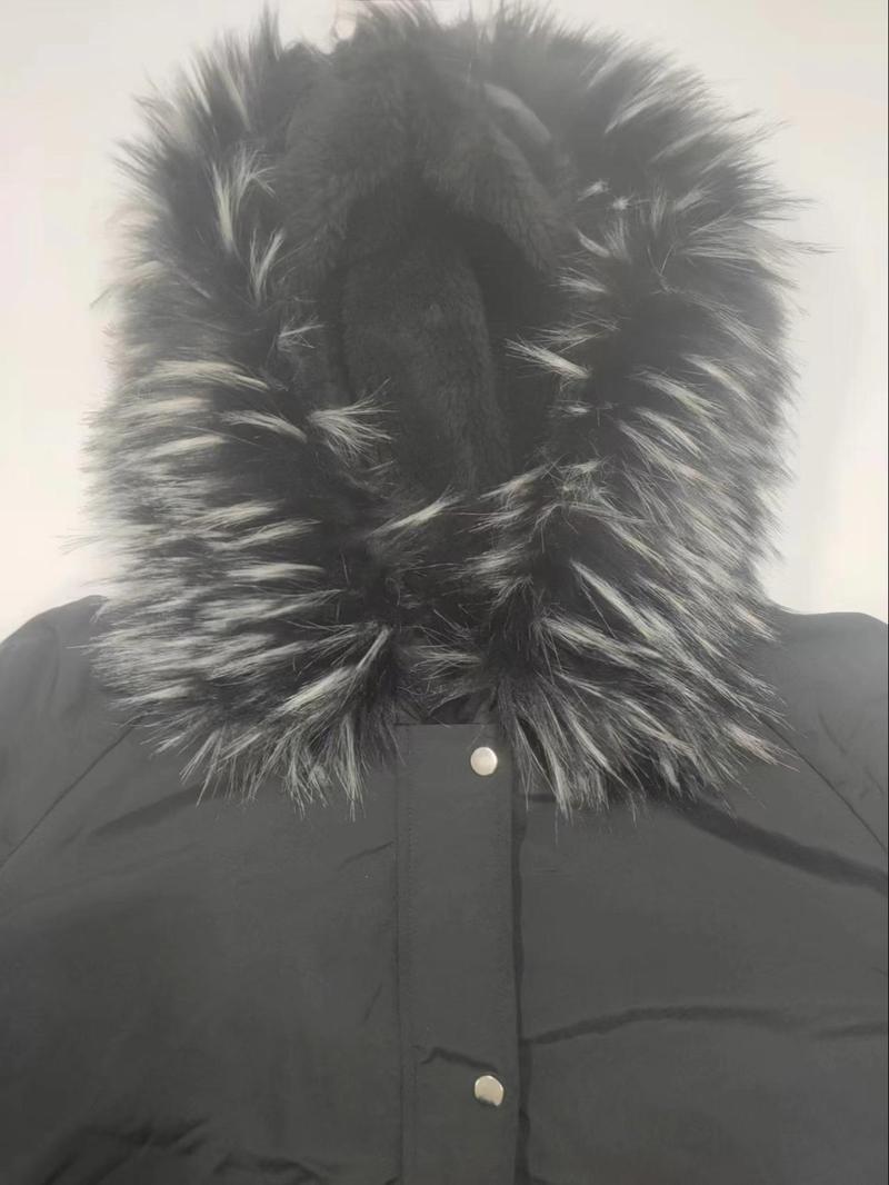 Product Introduction of 【Plus Size】 Women's Solid Color Jacket, Casual Long Sleeve Fuzzy Trim Coat for Fall & Winter, Women's Clothing for Daily Wear 6