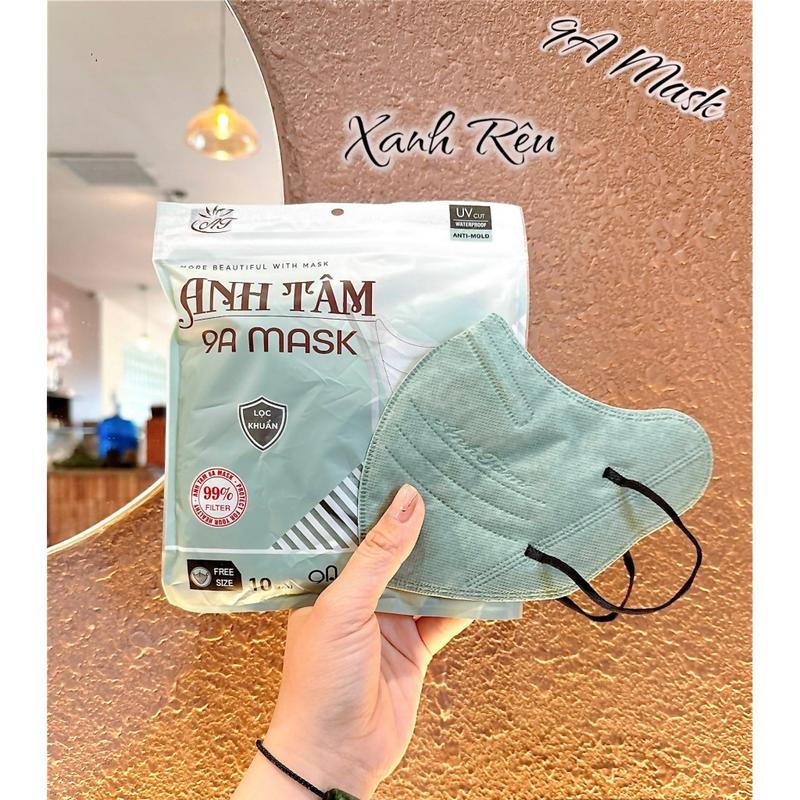 [Mặt To] Sỉ 100 chiếc Khẩu trang 9A ANH TÂM 5 lớp chống nắng gò má, tia UV che kín mặt 50kg - 85kg - unicare 7