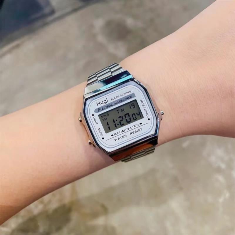 Đồng Hồ Hugi H168 Unisex Điện Tử Chống Nước Báo Thức Đèn Đeo Tay Watch 5