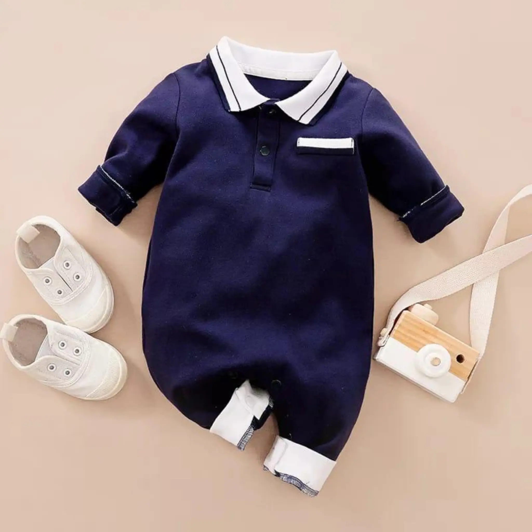 Jumper Katun  Bayi impor premium LENGAN PANJANG NAVY BA-254 JMP-5543