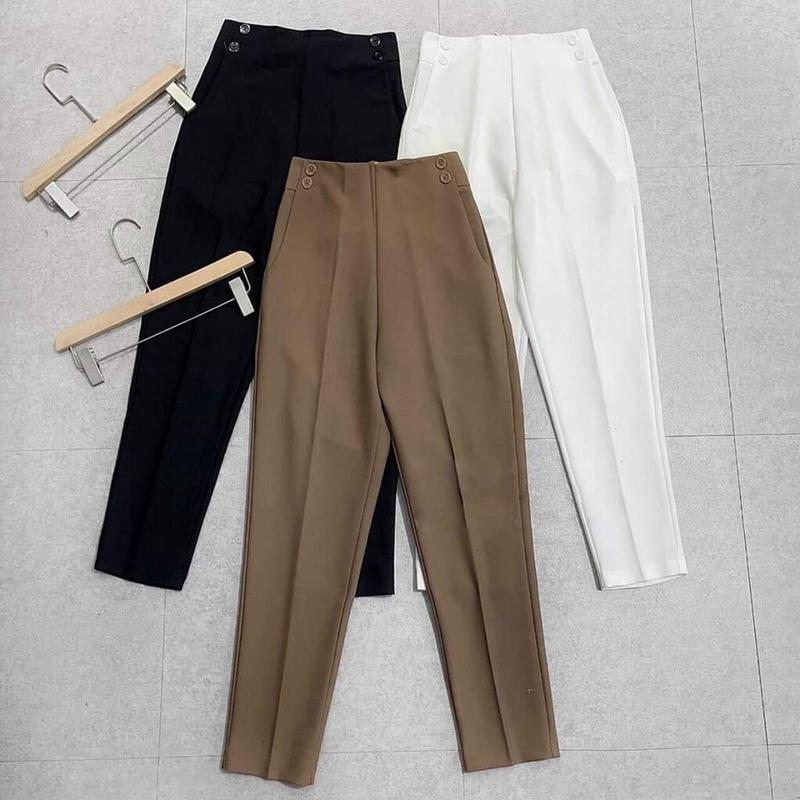 Quần baggy nữ lưng cao ,Quần Tây Công Sở Cạp Cao Khóa Sườn Mã Mới Mặc Đi Học Đi làm 2