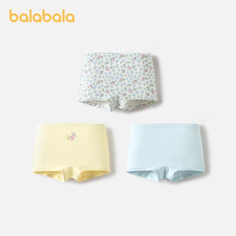 Balabala Quần Lót Cotton Cho Bé Gái, Quần Lót Boxer Đáy Quần Phẳng, Dành Cho Trẻ Em, Thân Thiện Với Làn Da Không Nóng Bỏng, Ba Gói 2