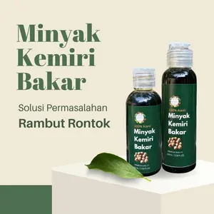 Minyak Kemiri Bakar 60ml Penumbuh Rambut Rontok / Asli Minyak Kemiri Bakar Bakal Hitam Jenggot