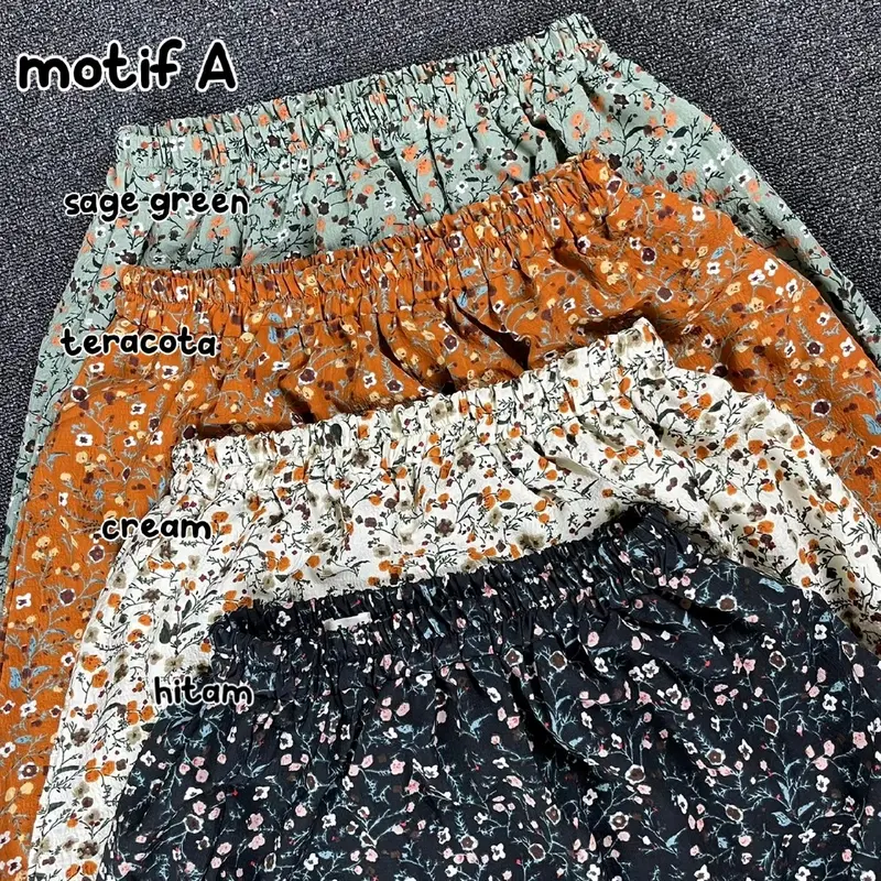 CASSIE ROK PANJANG MOTIF KOREAN STYLE JUMBO BIG SIZE CRINKLE 5