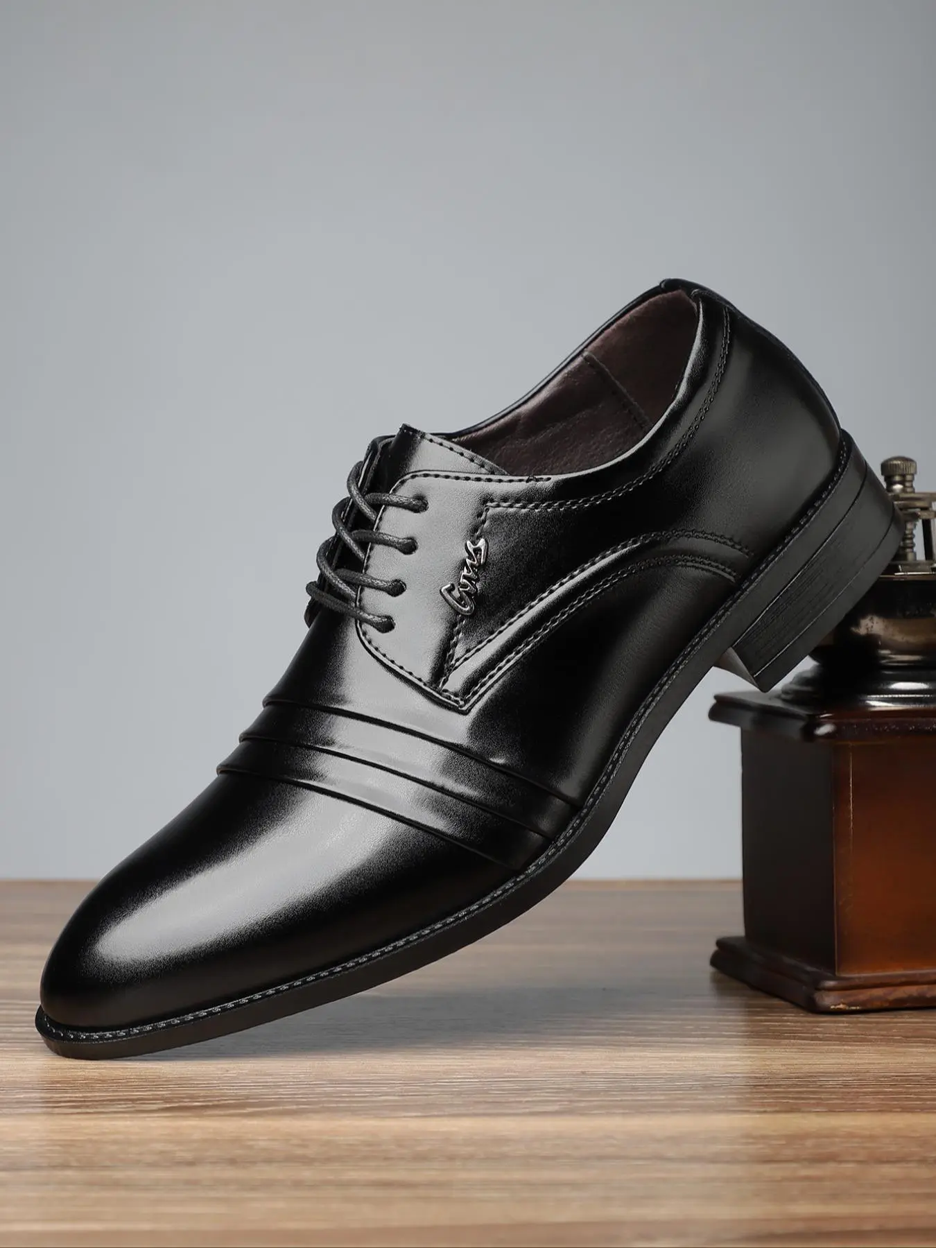 Men's Business Formal Lace Up Dress Shoes, Classic Solid Color Pointed Toe Shoes for Work Office, Fashion Shoes for Party, Daily Clothing Decor