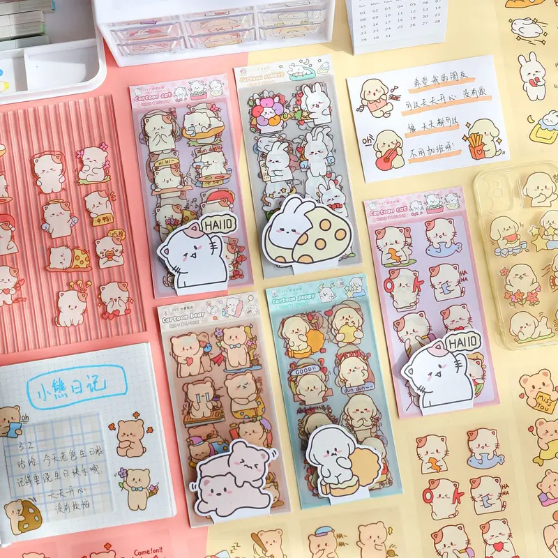 8 lembar stiker pvc motif lucu-lucu Alat Paper Stationery 0