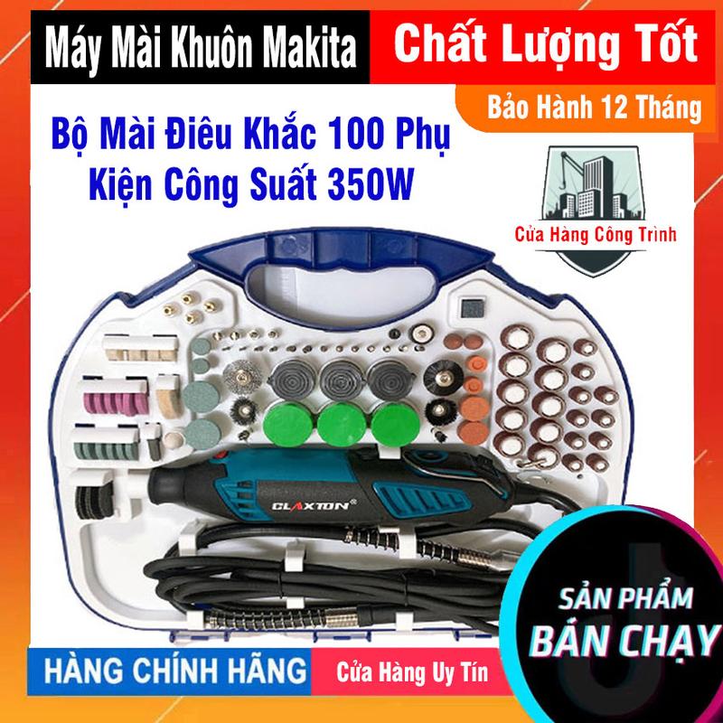 Bộ máy khoan mài cắt mini đa năng kèm 100 phụ kiện Makita , công suất 350w - Máy mài khắc mini, máy mài khuôn cầm tay, máy điêu khắc gỗ cầm tay - Bảo hành 12 tháng