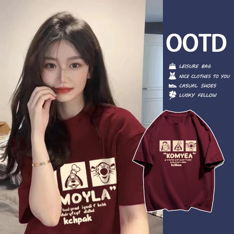 Áo unisex Hình in 3 nhân vật hoạt hình nổi tiếng mẫu in mới thời trang tay ngắn oversize mùa hè cổ tròn co giãn áo thun phong cách tay lỡ dáng rộng thoáng mát cho nam nữ dễ phối #245