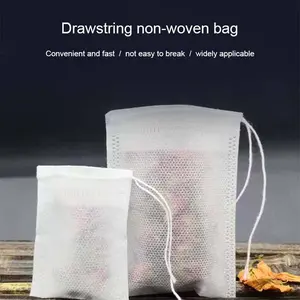 【Antiqui】100 pcs/Paket Kantong Teh Kosong dengan Tali Segel Panas, Kertas Saringan, Kantong Teh Herbal