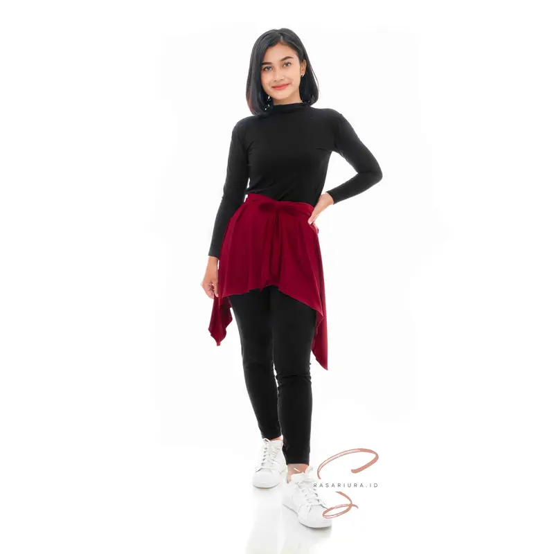 Rok Penutup Pinggul Pinggang Olahraga Rok Tali Aerobik  Zumba  Sport Nyaman Nyaman  Set Pakaian Hitam Muslim 2