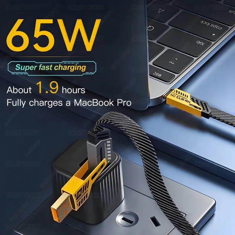 【SJADGH】 65W 4-Trong-1 Loại C Cáp sạc nhanh USB Để Loại C Sét Từ Tính Cho iPhone 14 15 13 12 iPad Samsung Xiaomi Huawei OnePlus