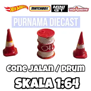 Mainan drum dan cone Mobil Skala 1:64 - Toy