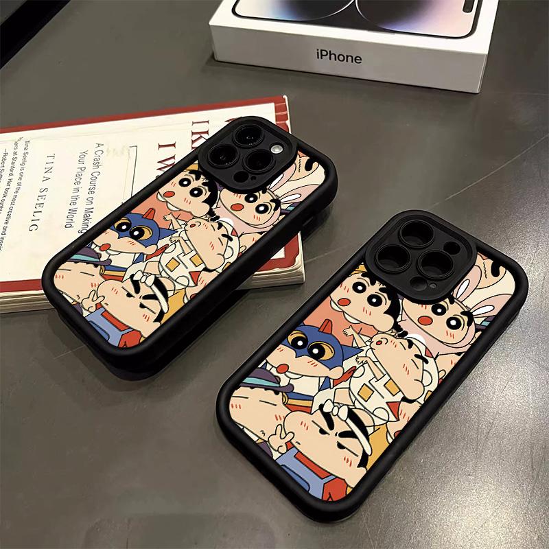 Product Introduction of Ốp Điện Thoại Họa Tiết Gia Đình Bút Chì Màu Nhảy Múa Shin chan, Tương Thích Với iPhone 15promax, 12, 13, 14, 11, xsmax, xs, xr, 7, 8Plus, SE2020, Bảo Vệ Ống Kính, Chống Sốc 6