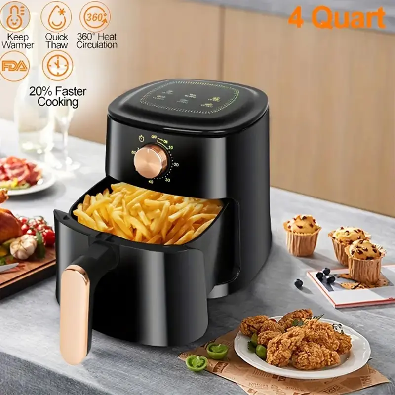 4.5L Large Capacity Air Fryer, Multifunctional Touch Screen Non-stick Electric Fryer, Multi-functional Household Food Cooker, Kitchen Appliances For Daily Use, Stocking Fillers Gift 1