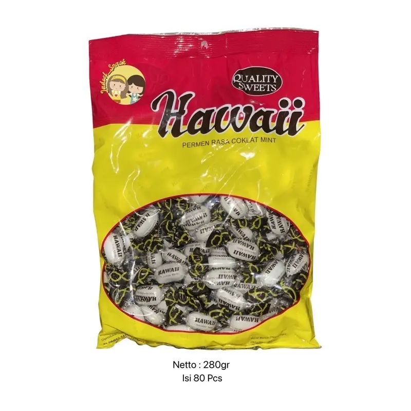 Permen Hawaii Rasa Cokelat Mint isi 80 pcs by Jadoelsnack Candy Choco Coklat Makanan Snacks Food Susu