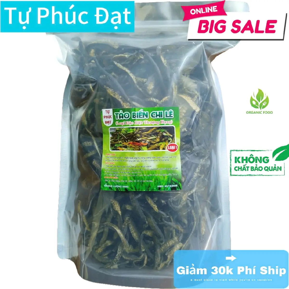 Tảo xoắn Chile 300g hàng loại 1 - Thực phẩm giàu protein, vitamin và khoáng chất - Chè, Food, Snack.củ cải khô