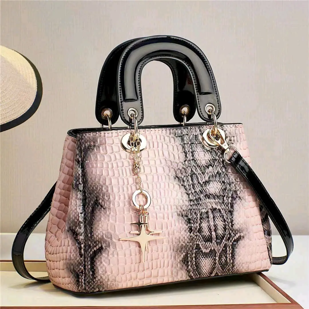 Túi xách mới thiết kế thời trang năm 2024 túi xách họa tiết da cá sấu sang trọng Bag Nữ Nhung Hoa