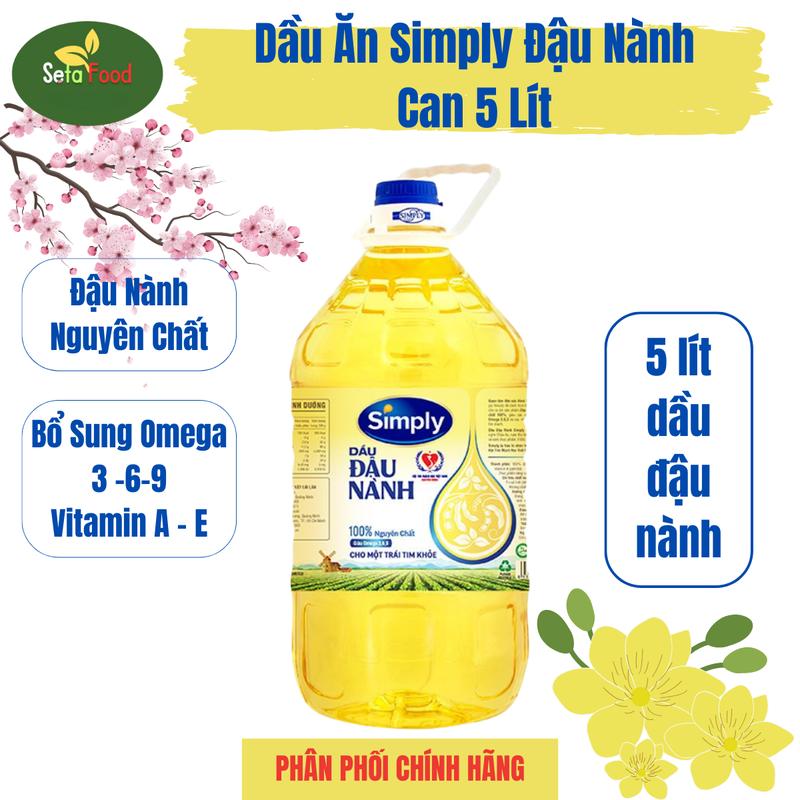 Dầu Ăn SimPly Đậu Nành Nguyên Chất Simply Can 5 Lít haidangdoo dầumỡ