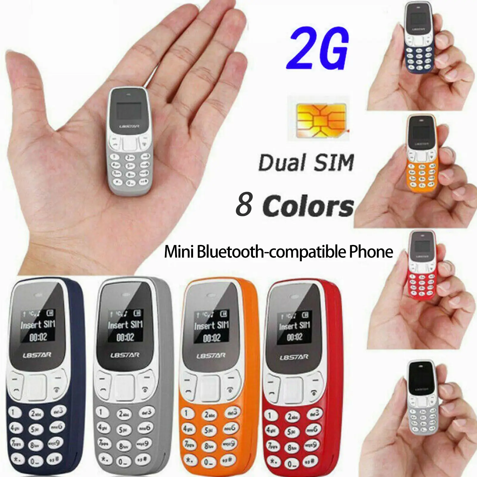 Smartphone   Cellphone L8Star Bm10 Mini Mobile Phone Low Radiation Multilingual Long Standby Time Bluetooth-compatible Headphone Dialer GSM Network Dual Card Dual Standby Keypad Phone for Student Charging Memory Chargeable Screen Sim