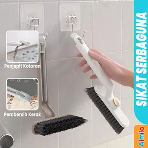 Aimilo - Sikat Kamar Mandi Serbaguna 3 in 1 Sikat Sudut Lantai WC Pembersih Toilet Wastafel 3in1