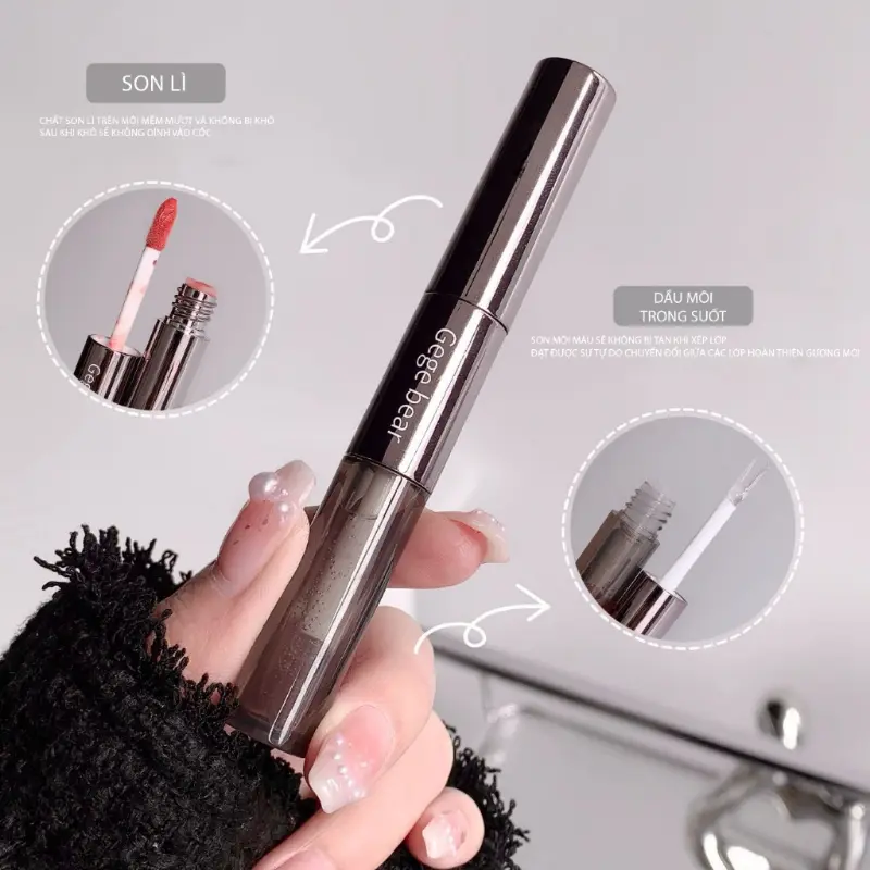 Son môi 2 đầu GEGEBEAR lì và bóng, kết hợp siêu đẹp S-GG-2D 3