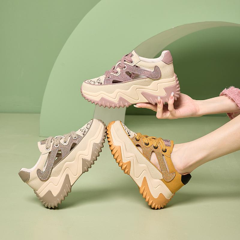 Giày thể thao nữ đính đá Hàn Quốc Thoáng khí 5cm Shoes Sneaker 1