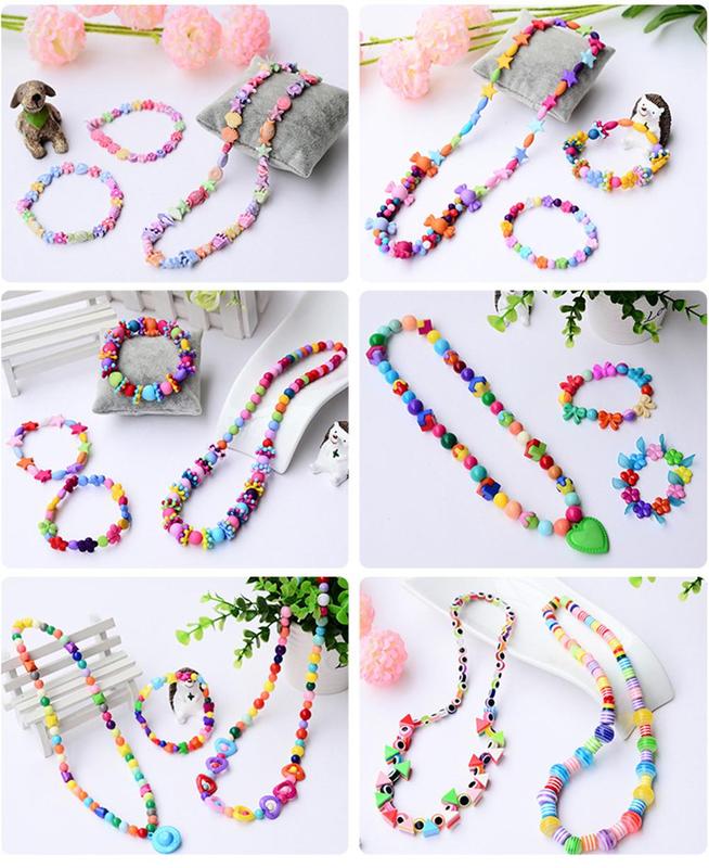 Product Introduction of diy aksesoris / cincin mainan anak / mainan kalung / kalung mainan anak perempuan / Mainan Manik Manik 1 Set / Diy Kalung Cincin Anak / mainan anak anak perempuan 24