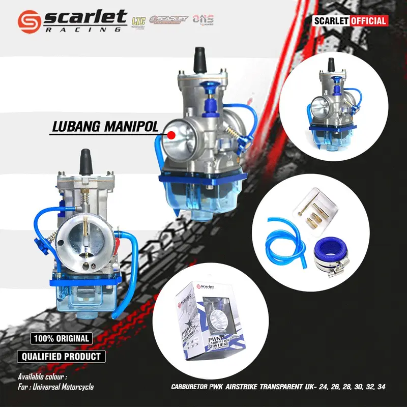 Scarlet Racing - Karburator Karbu Motor  Carburetor Racing Airstrike PWK 24 26 28 30 32 34 Foto Jet Kendaraan Mesin 0